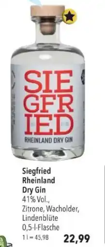 Citti Siegfried Rheinland Dry Gin tilbud