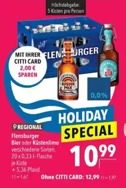 Citti Flensburger Bier oder Küstenlimo tilbud
