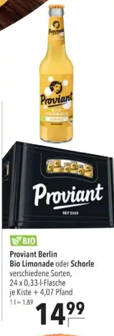 Proviant Berlin Bio Limonade oder Schorle