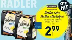 Citti Radler oder Radler alkoholfrei tilbud