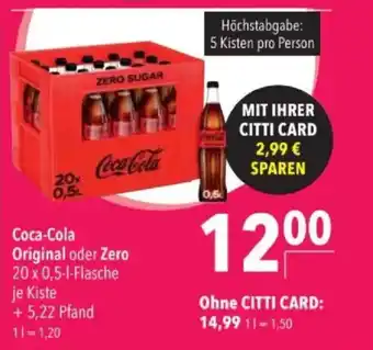 Citti Coca-Cola Original oder Zero tilbud