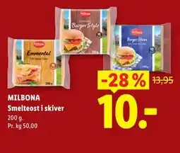 Lidl MILBONA Smelteost i skiver tilbud