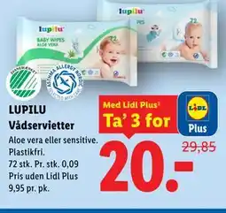 Lidl LUPILU Vådservietter, App-pris tilbud