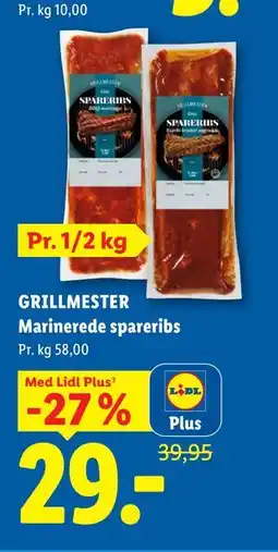 Lidl GRILLMESTER Marinerede spareribs, App-pris tilbud