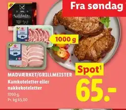 Lidl MADVÆRKET/GRILLMEISTER Kamkoteletter eller nakkekoteletter tilbud