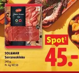 Lidl SOL&MAR Serranoskinke tilbud