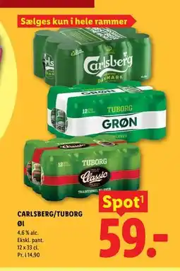 Lidl CARLSBERG/TUBORG Øl tilbud