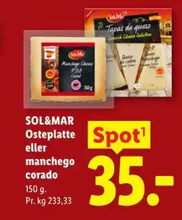 Lidl SOL&MAR Osteplatte eller manchego corado tilbud