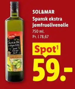 Lidl SOL&MAR Spansk ekstra jomfruolivenolie tilbud