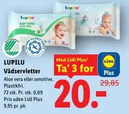 Lidl LUPILU Vådservietter tilbud