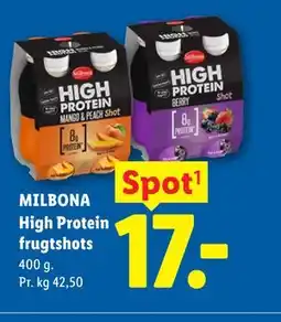 Lidl MILBONA High Protein frugtshots tilbud