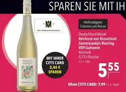 Citti Reichsrat von Kesselstatt Sommerpalais Riesling VDP.Gutswein tilbud