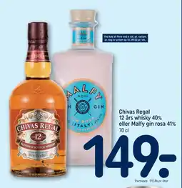 REMA 1000 Chivas Regal 12 års whisky 40% eller Malfy gin rosa 41% tilbud