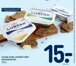 REMA 1000 Lurpak smør, smørbar eller plantebaseret tilbud