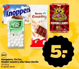 Netto Knoppers, TicTac, Kinder country eller Sour Devils tilbud