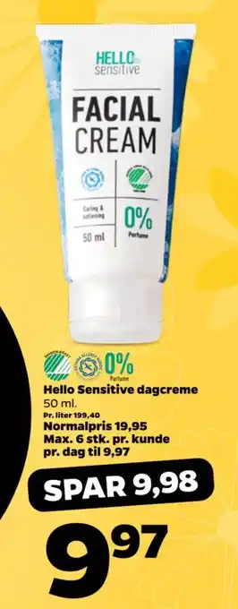 Netto Hello Sensitive dagcreme tilbud