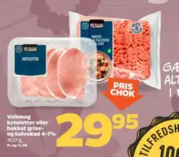 Netto Velsmag koteletter eller hakket grise- og kalvekød 4-7% tilbud