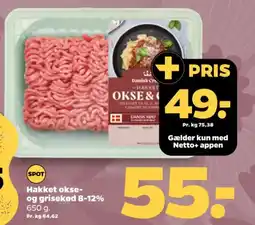 Netto Hakket okse- og grisekød 8-12% tilbud