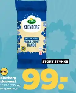 Netto Arla Klovborg skæreost tilbud