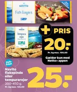 Netto Navito fiskepinde eller tempurarejer tilbud