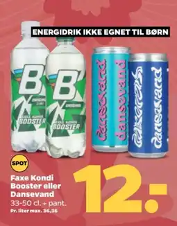 Netto Faxe Kondi Booster eller Dansevand tilbud