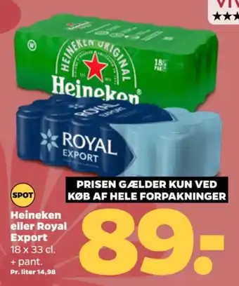 Netto Heineken eller Royal Export tilbud