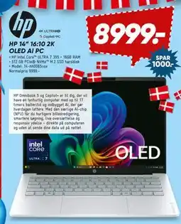 Bilka HP 14 16:10 2K OLED AI PC tilbud