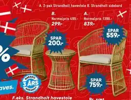 Bilka 2-pak Strandholt havestole tilbud