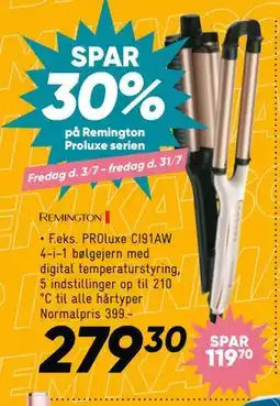 Bilka PROluxe CI91AW 4-i-1 bølgejern med digital temperaturstyring tilbud