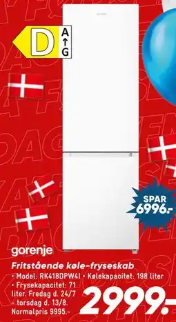 Bilka gorenje Fritstående køle-fryseskab tilbud