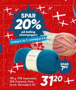Bilka SPAR 20% på Salling strømpegarn tilbud