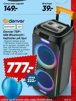 Bilka Denver TSP-456 Bluetooth-højttaler på hjul tilbud