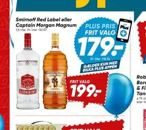 Bilka Smirnoff Red Label eller Captain Morgan Magnum tilbud