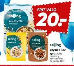 Bilka Mysli eller granola tilbud