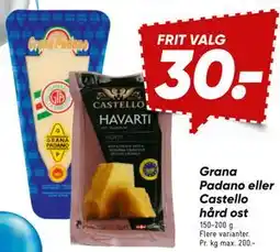 Bilka Grana Padano eller Castello hård ost tilbud