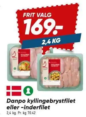 Bilka Danpo kyllingebrystfilet eller -inderfilet tilbud