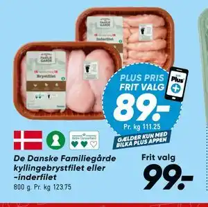 Bilka De Danske Familiegårde kyllingebrystfilet eller -inderfilet tilbud