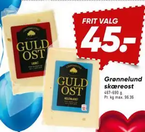 Bilka Grønnelund skæreost tilbud