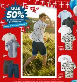 Bilka Spar 50% sommervarer på herretekstil tilbud