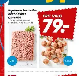 Bilka Krydrede kødboller eller hakket grisekød tilbud