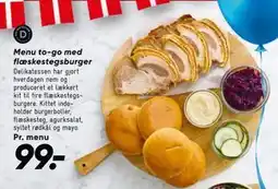 Bilka Menu to-go med flæskestegsburger tilbud