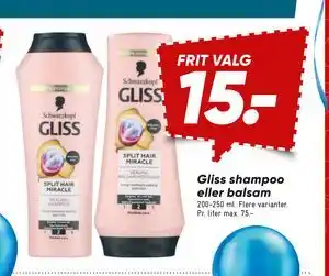 Bilka Gliss shampoo eller balsam tilbud