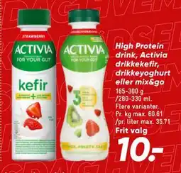 Bilka High Protein drink, Activia drikkekefir, drikkeyoghurt eller mix&go tilbud