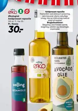 Bilka Økologisk koldpresset rapsolie tilbud