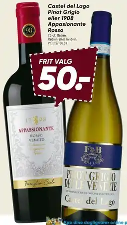 Bilka Castel del Lago Pinot Grigio eller 1908 Appasionante Rosso tilbud