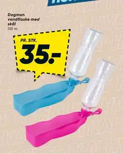 Bilka Dogman vandflaske med skål tilbud