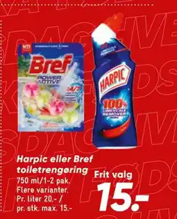 Bilka Harpic eller Bref toiletrengøring tilbud