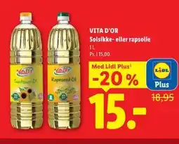 Lidl VITA D'OR Solsikke- eller rapsolie, App-pris tilbud