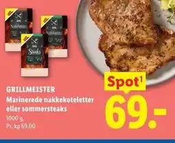 Lidl Marinerede nakkekoteletter eller sommersteaks tilbud