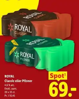 Lidl ROYAL Classic eller Pilsner tilbud